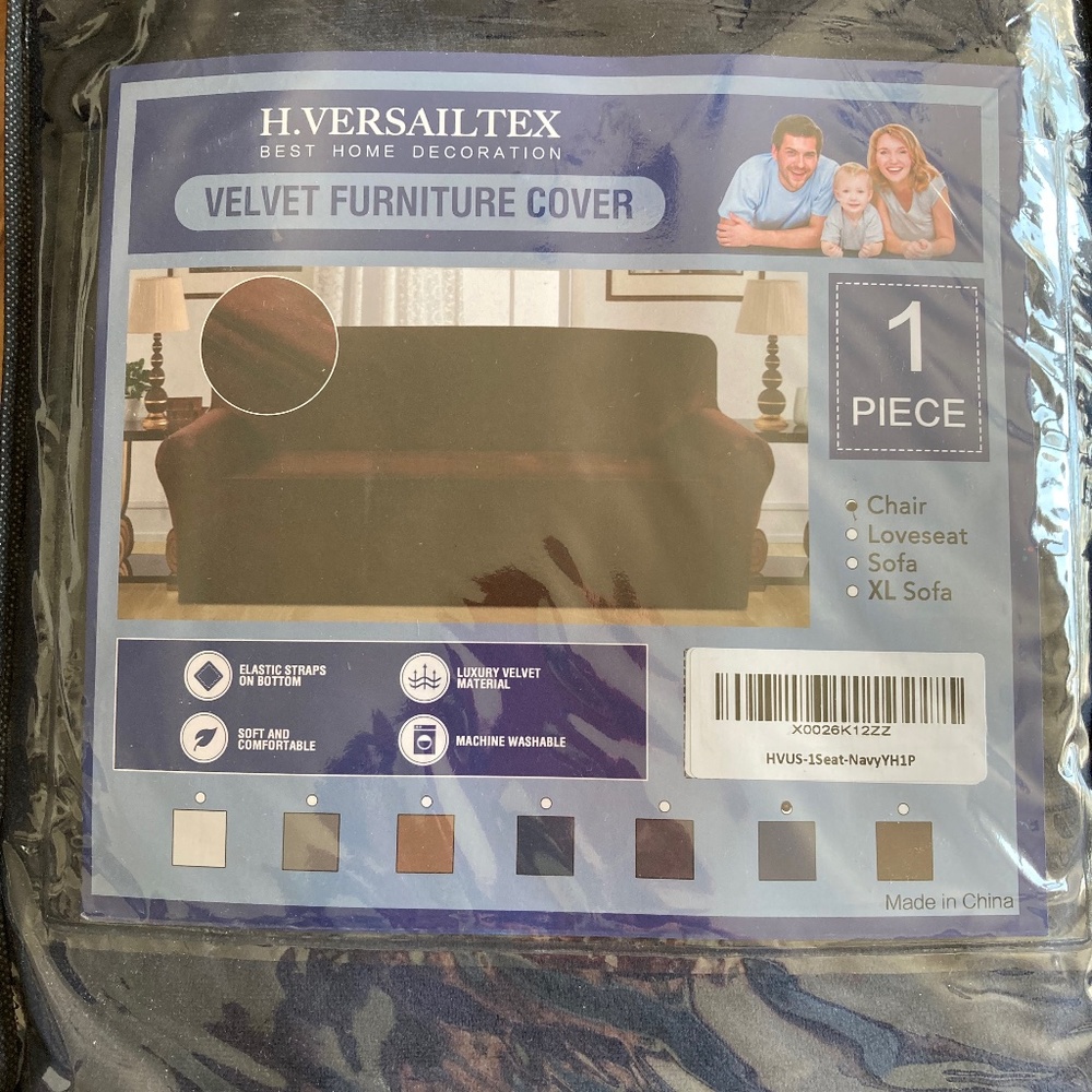 Chair slipcovers - navy velvet